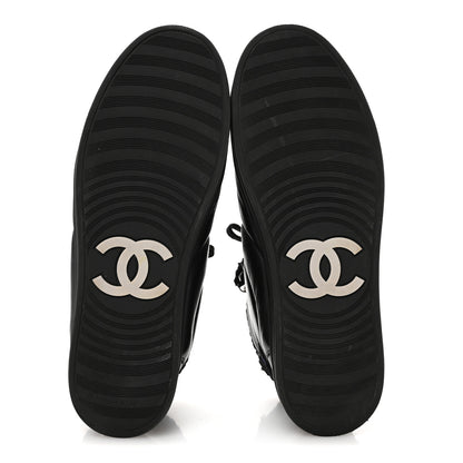 Chanel Lambskin Tweed Zipped Sneakers 39 Black Blue 6 of 11
