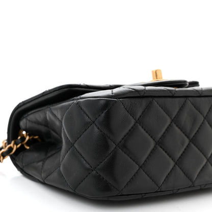 Chanel Lambskin Quilted Mini Pearl Crush Flap Black 9 of 10