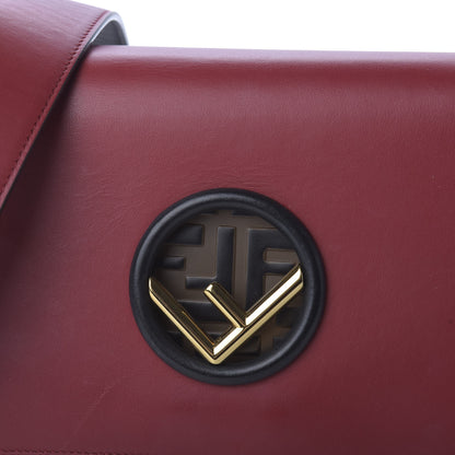 Fendi Vitello Century F is Fendi Bi-Color FF 1974 Embossed Kan I Shoulder Bag Fragola Maya Black 10 of 10
