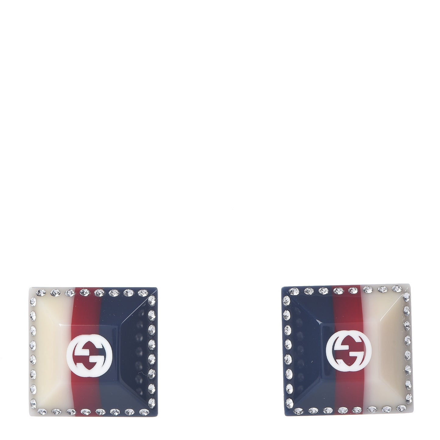 Resin Strass Vintage Web Stud Earrings Blue Red