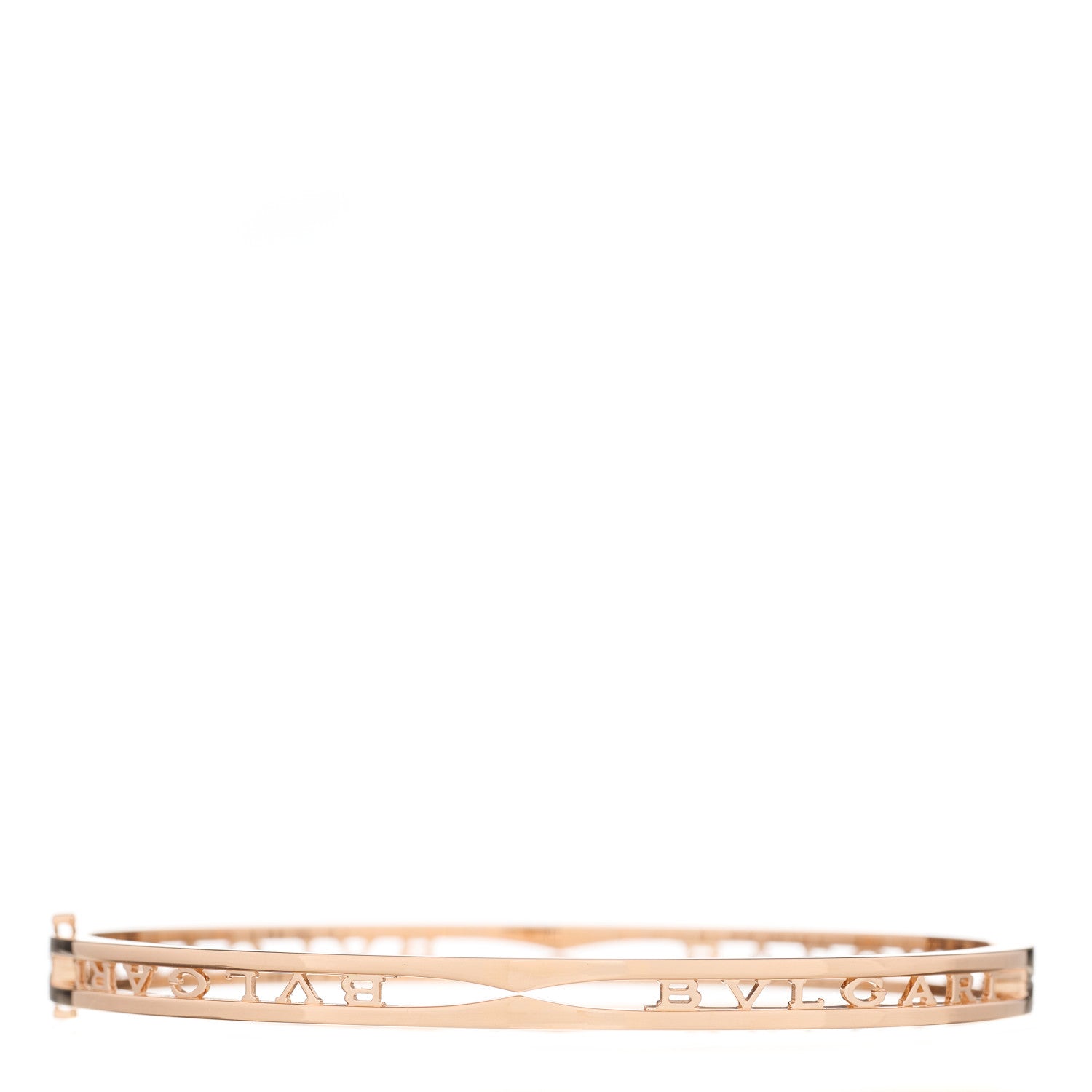 Bulgari 18K Rose Gold Narrow B.Zero1 Bvlgari Logo Bangle Bracelet 1 of 3