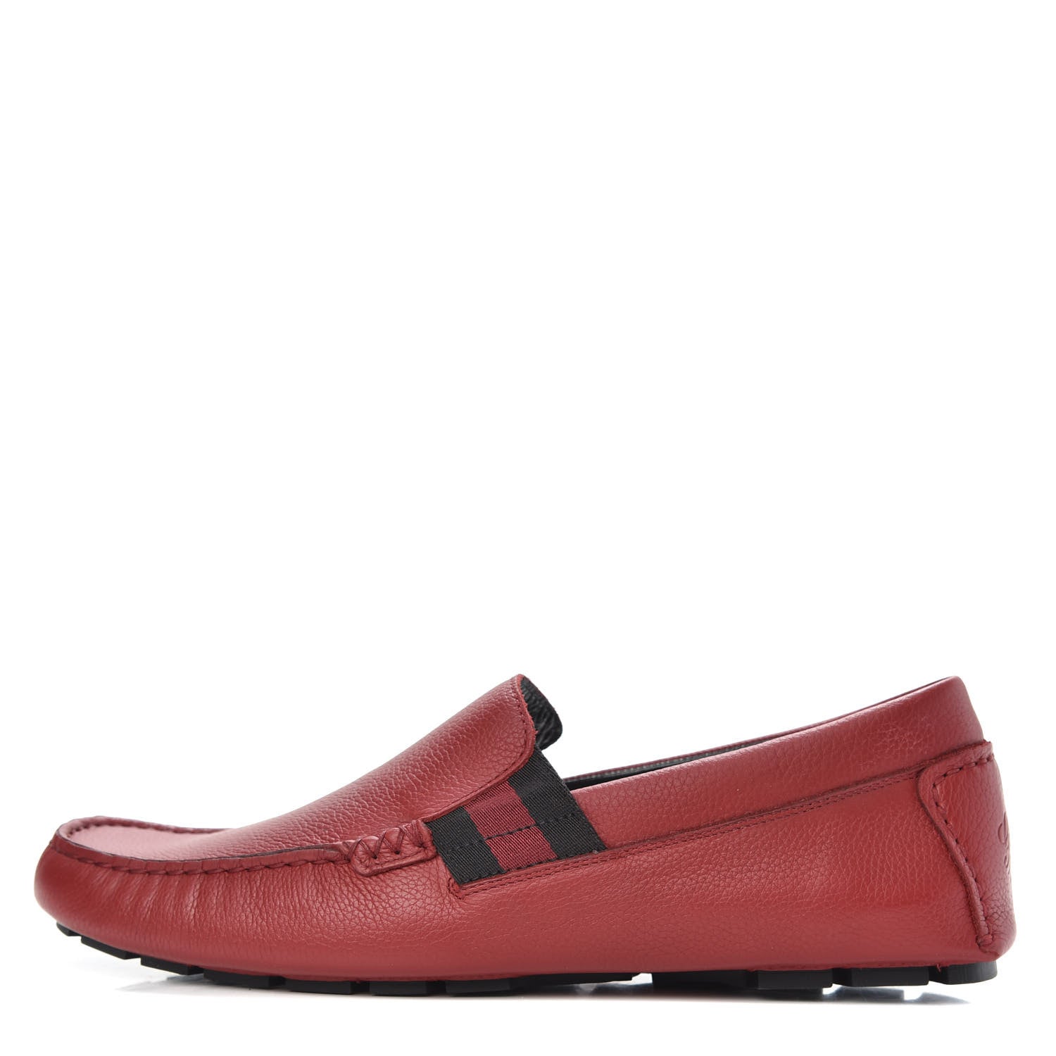 Gucci Calfskin Web Mens Driver Loafers 8.5 Red 1 of 10