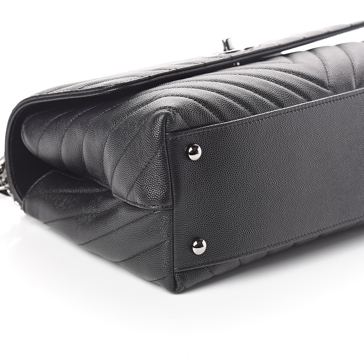 Chanel Caviar Chevron Quilted Small Coco Handle Flap Black 8 of 9