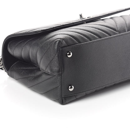 Chanel Caviar Chevron Quilted Small Coco Handle Flap Black 8 of 9