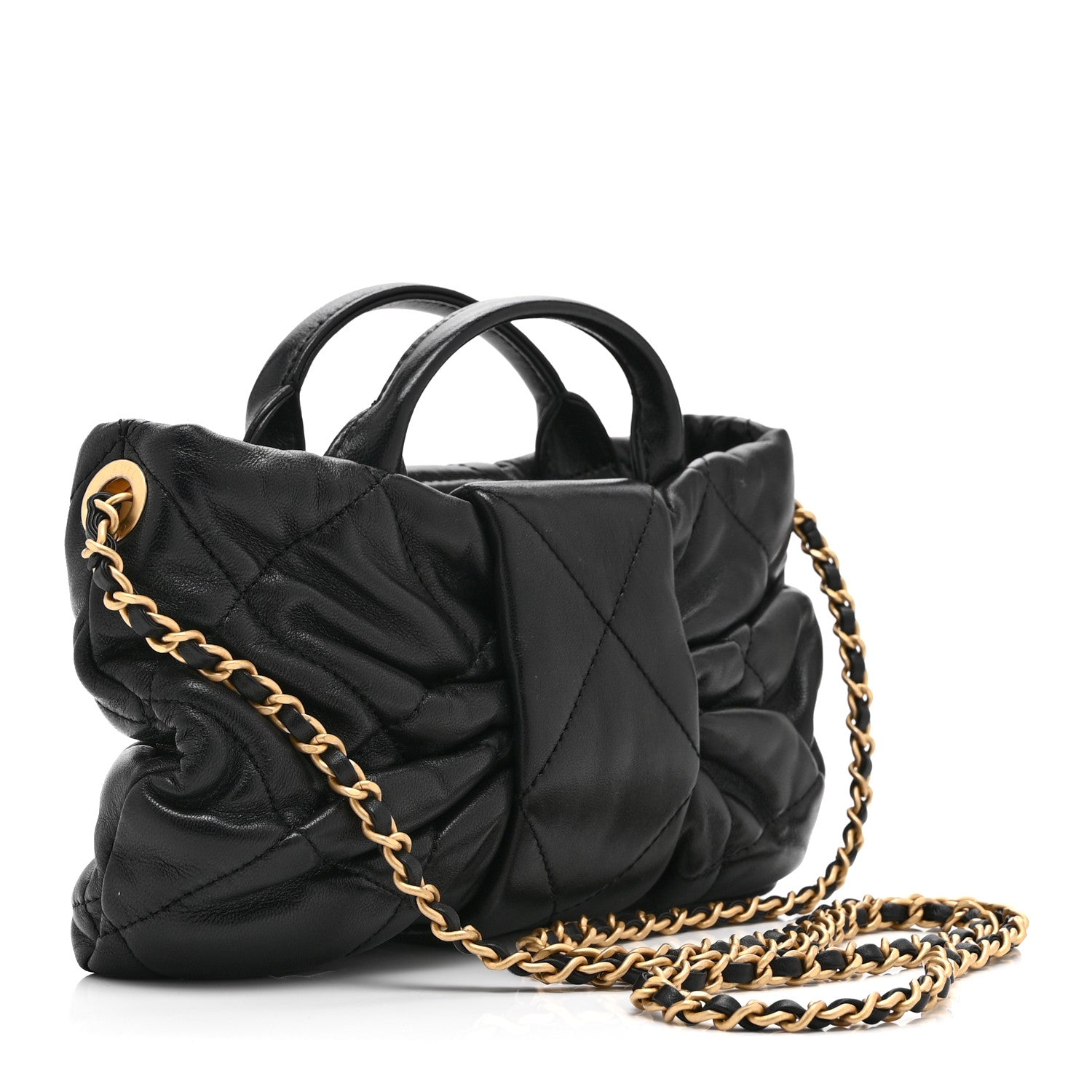 Chanel Lambskin Quilted Mini Bow Bag Black 3 of 10