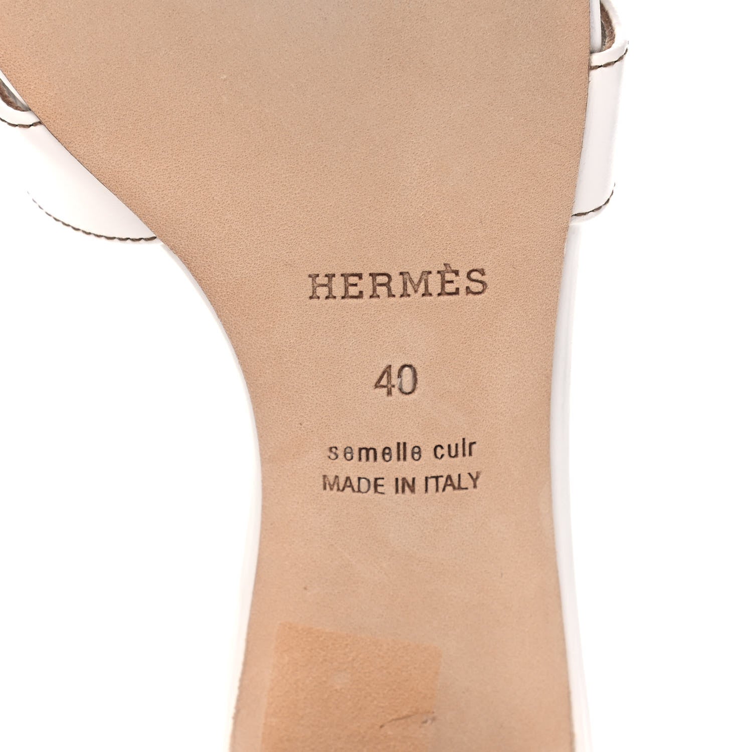 Hermes Calfskin Oasis Sandals 40 White 6 of 10