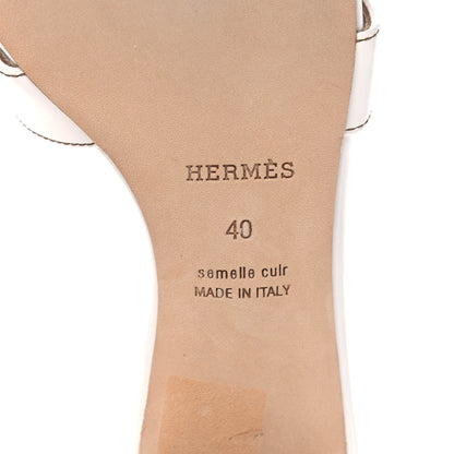 Hermes Calfskin Oasis Sandals 40 White 6 of 10
