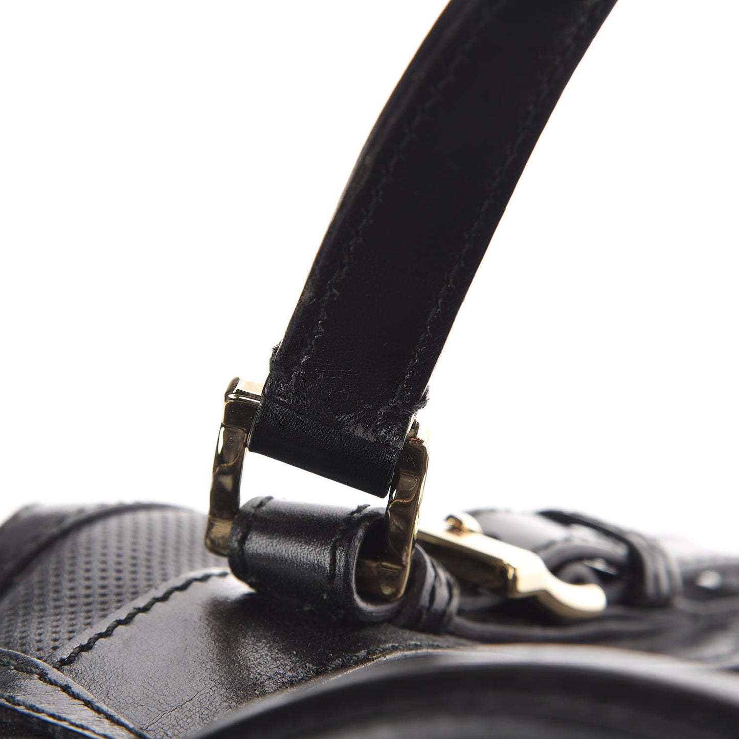 Calfskin Perforated Ellers Satchel Black