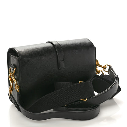 Saint Laurent Textured Calfskin Medium Classic Monogram Universite Bag Black 3 of 9