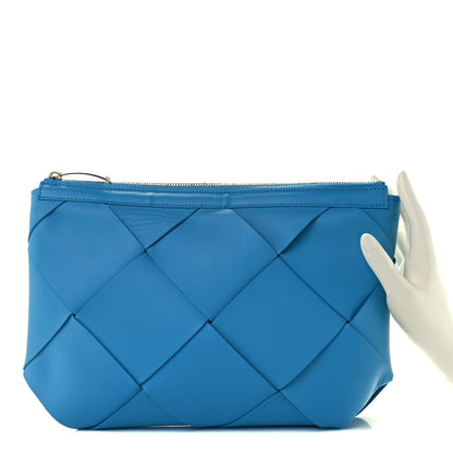 Bottega Veneta Nappa Maxi Blown Up Intrecciato Pouch Clutch Swimming Pool 2 of 13