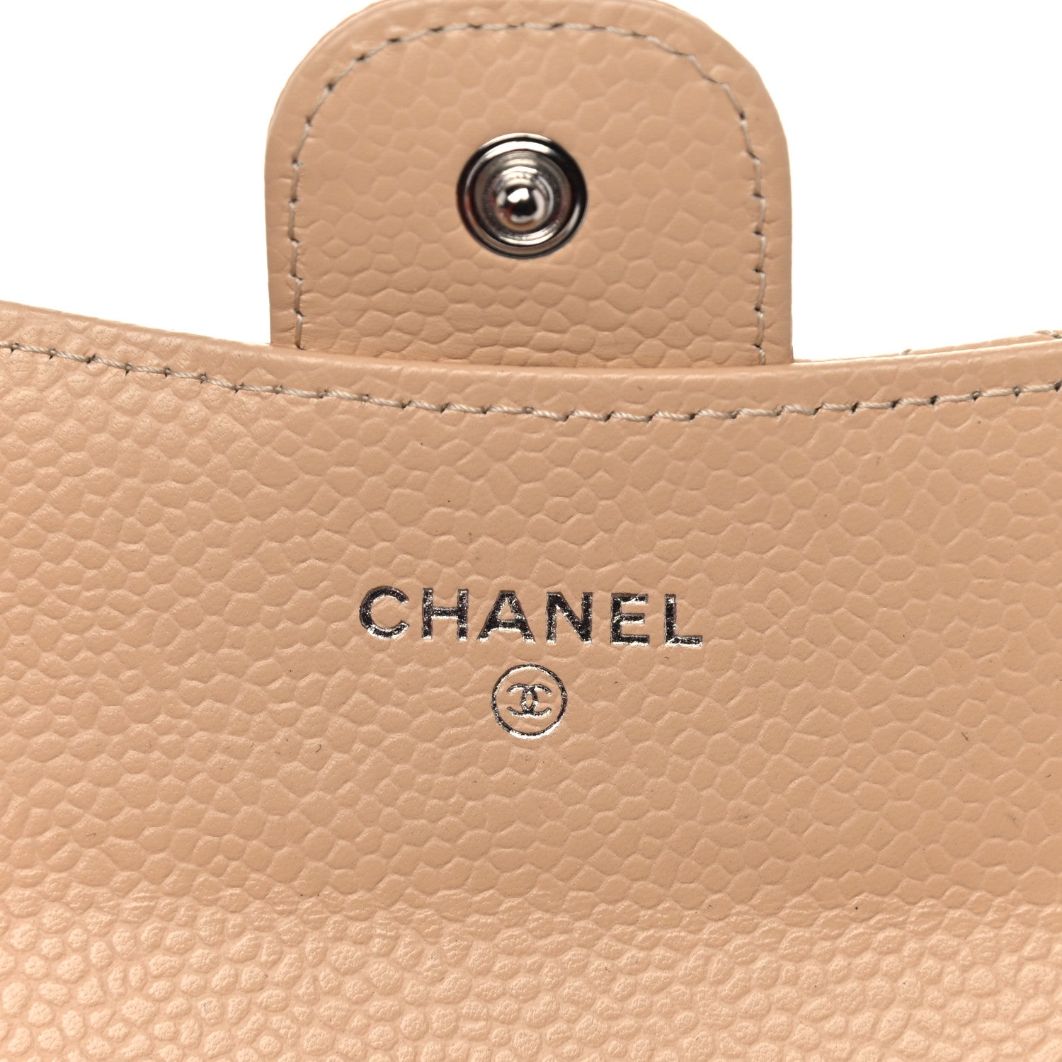 Chanel Caviar Quilted Flap Card Holder Wallet Beige 6 of 9