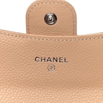 Chanel Caviar Quilted Flap Card Holder Wallet Beige 6 of 9
