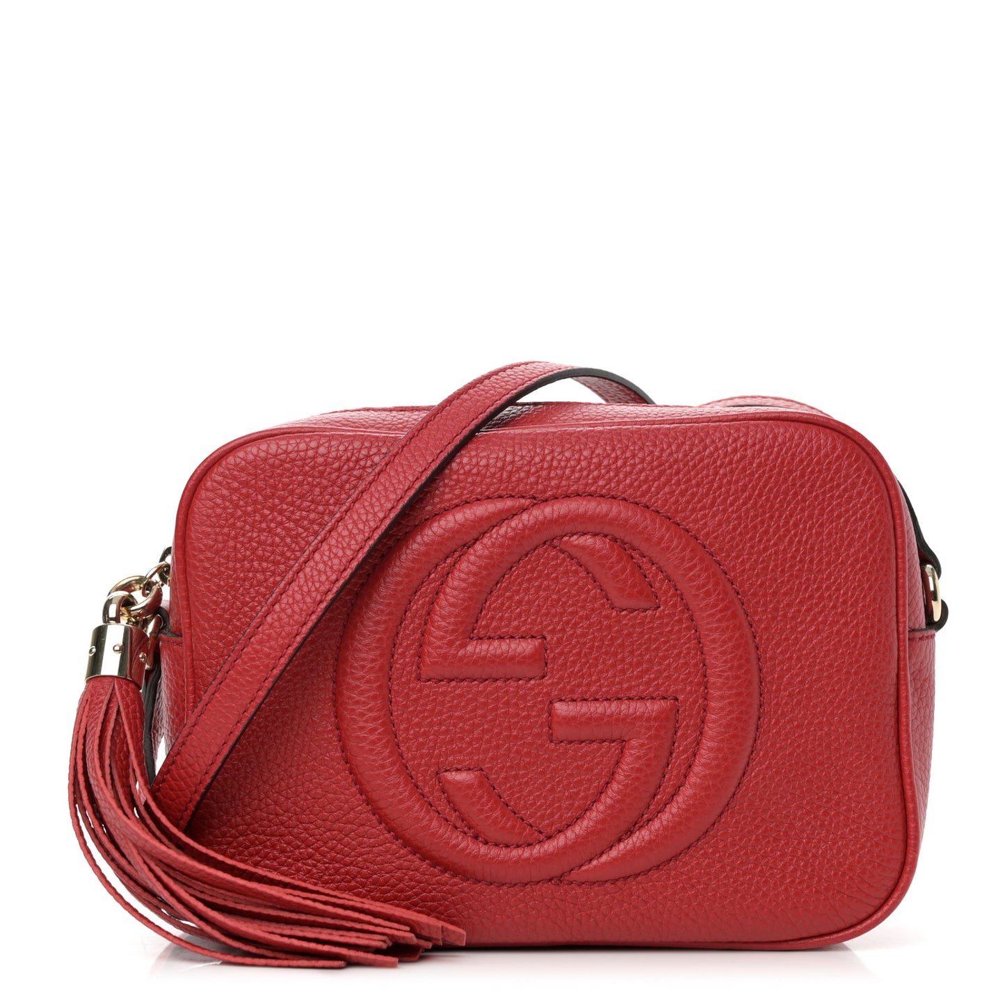 Pebbled Calfskin Small Soho Disco Bag Tabasco Red