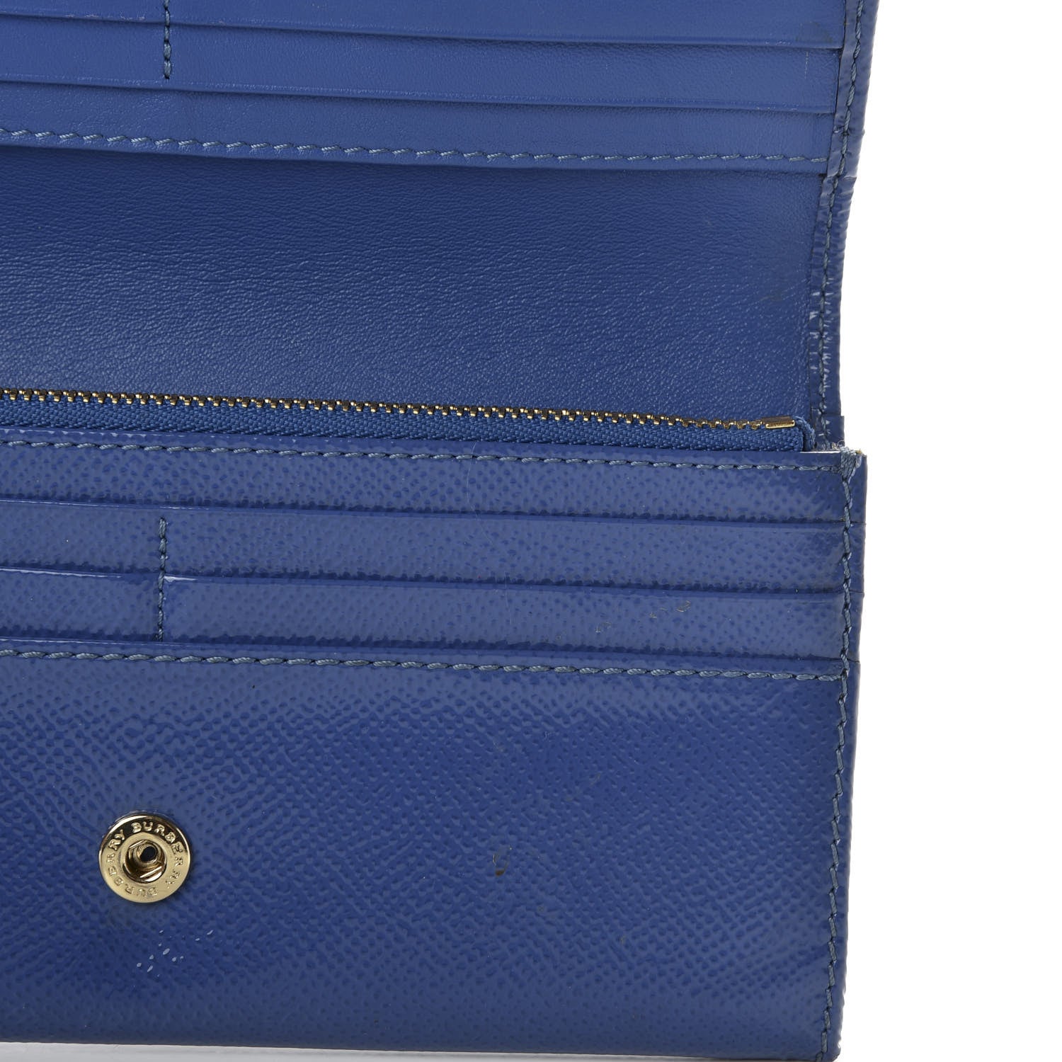 Burberry Patent Heritage Grain Penrose Continental Wallet Steel Blue 7 of 7