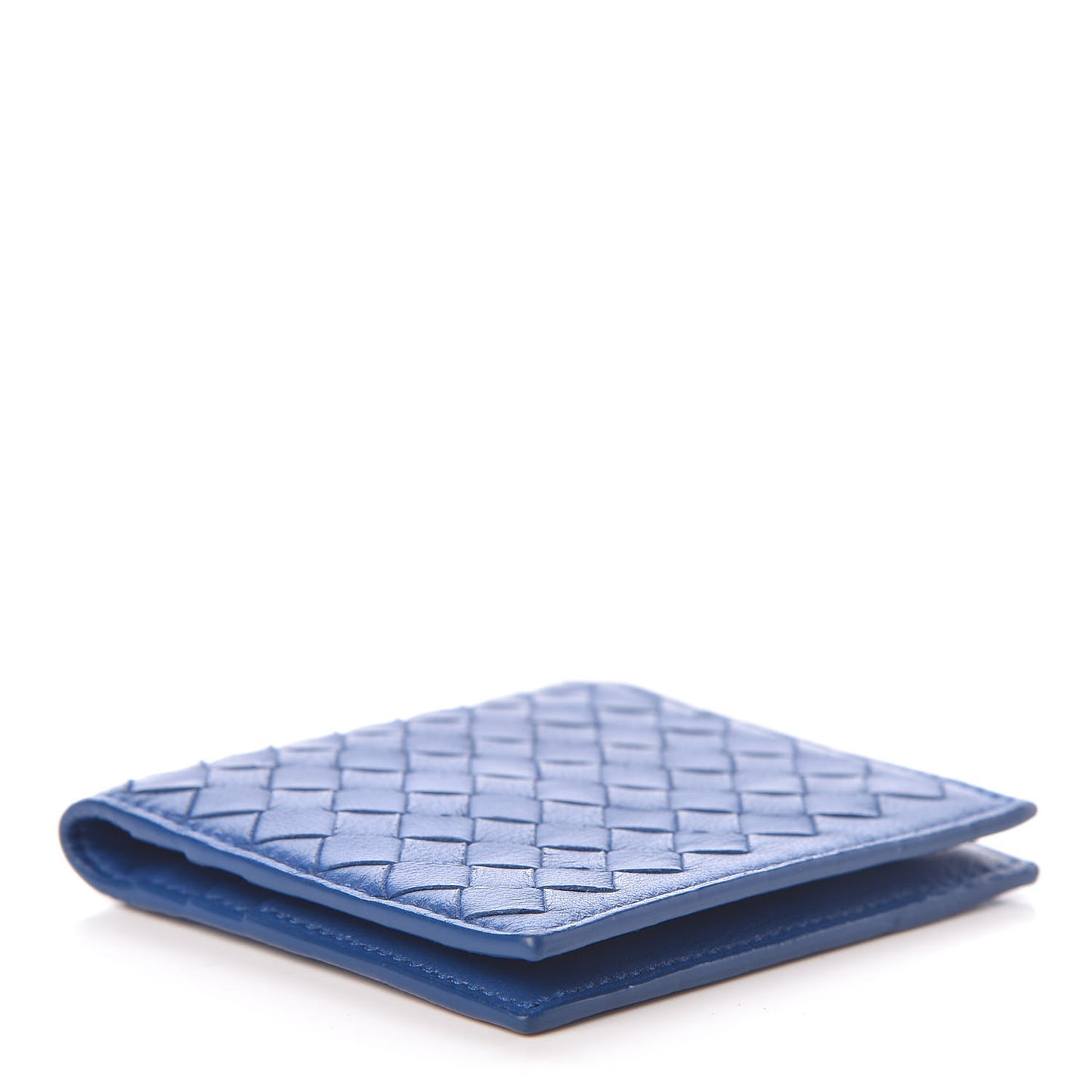 Nappa Intrecciato Card Holder Blue