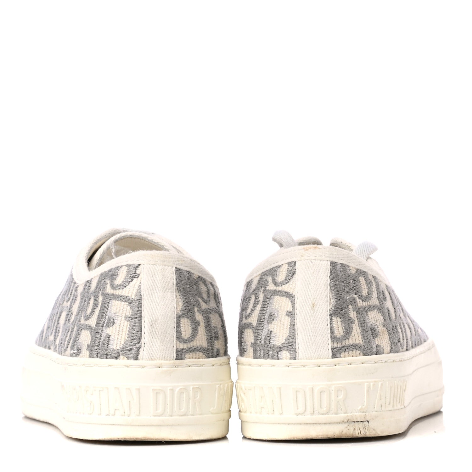 Christian Dior Canvas Oblique Walk'N'Dior Low Top Sneakers 36.5 Grey Stone 5 of 8