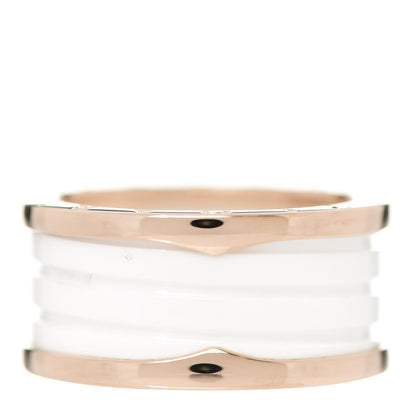 Bulgari 18K Rose Gold White Ceramic B.Zero1 Four-Band Ring 65 11 1 of 6