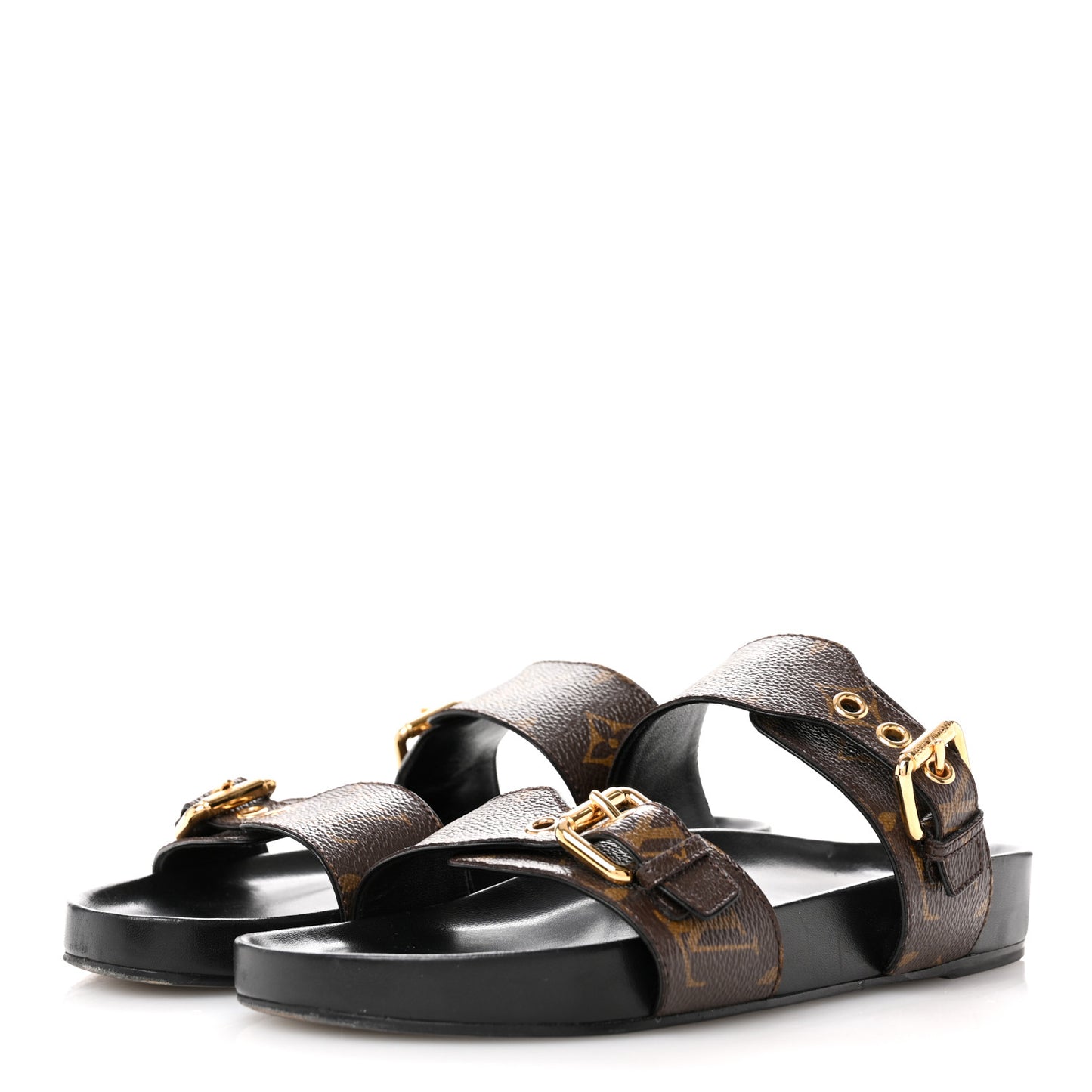 Monogram Bom Dia Mule Sandals 38 Black
