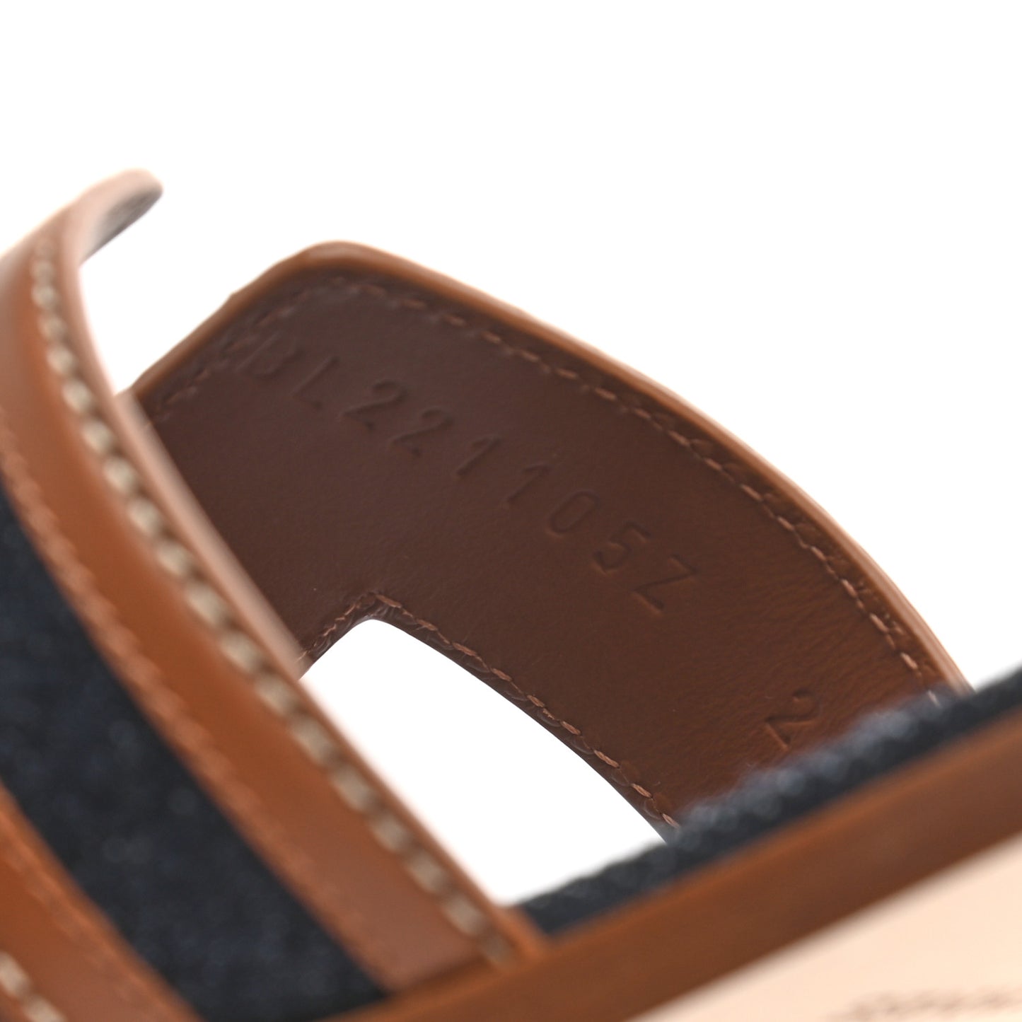 Calfskin Denim Oran Sandals 37 Bleu Brut Gold