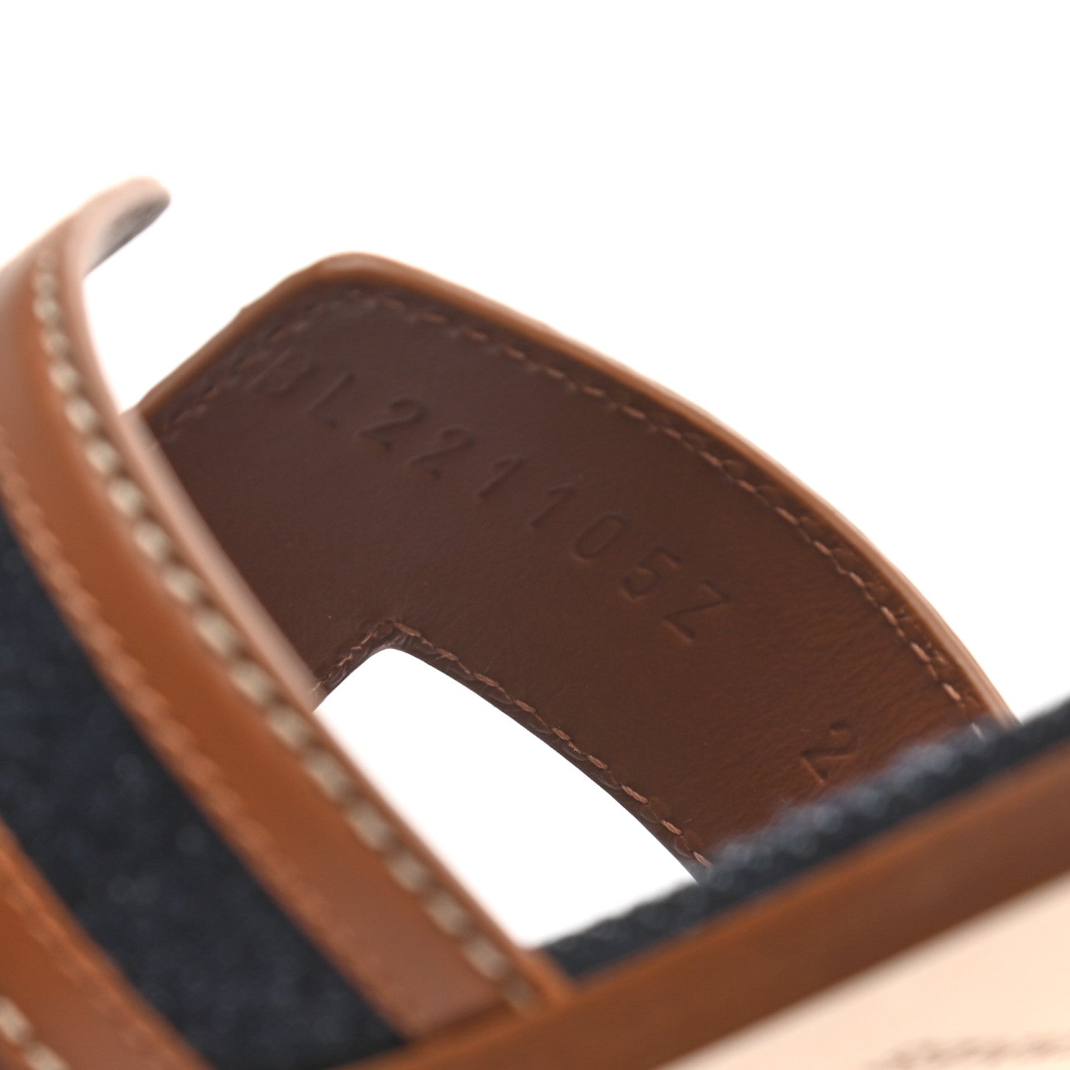 Hermes Calfskin Denim Oran Sandals 37 Bleu Brut Gold 8 of 9