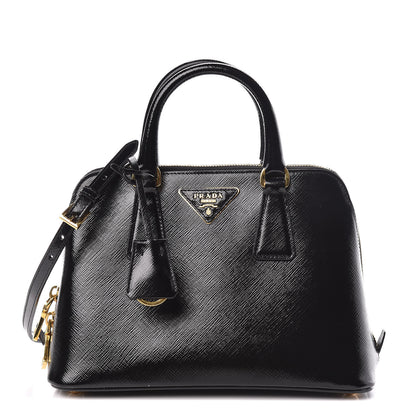 Prada Saffiano Vernice Small Promenade Tote Black 1 of 13