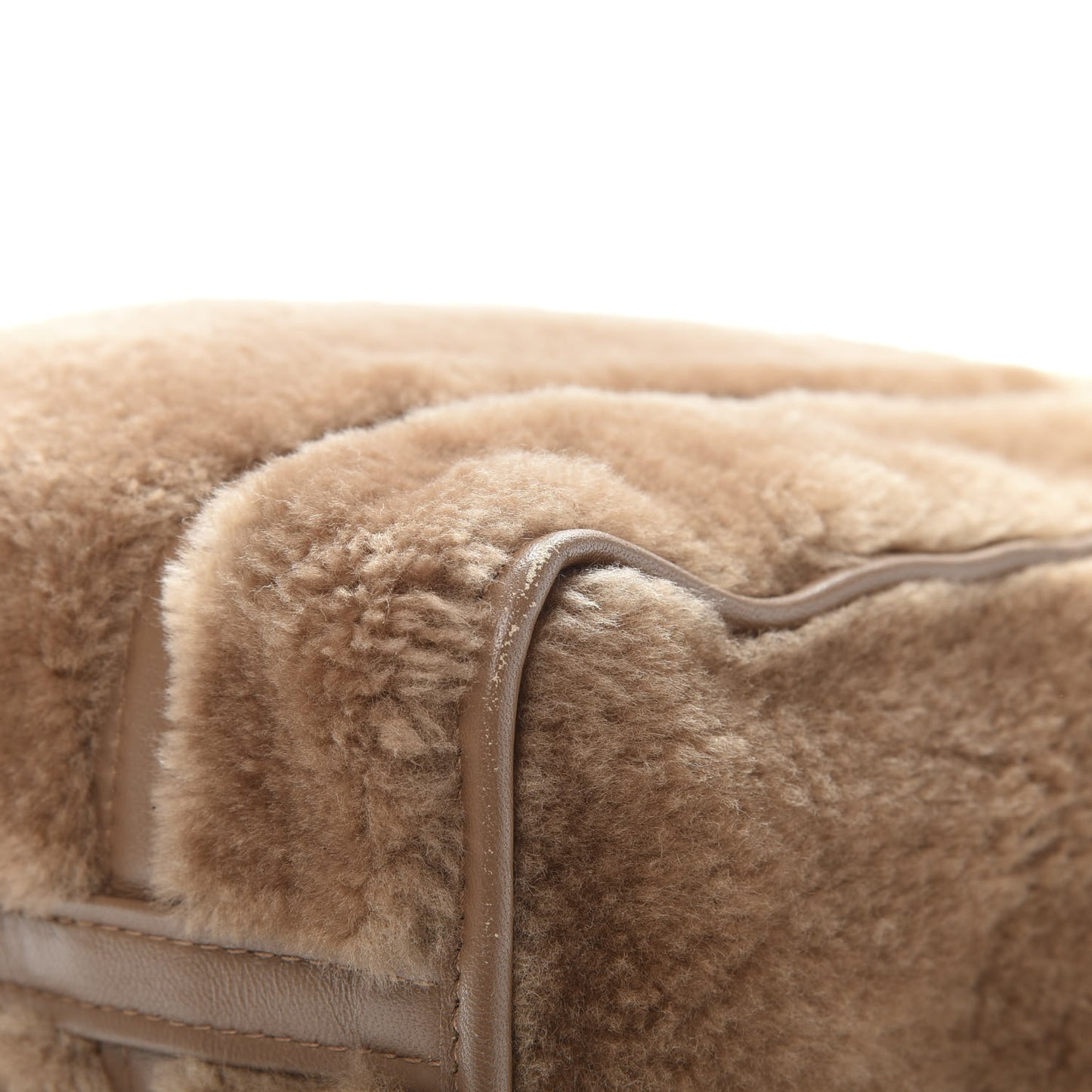 Shearling XS Bazar Shopper Tote Beige