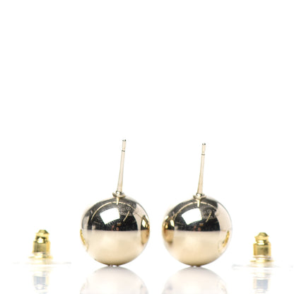 Chanel Metal Bead CC Stud Earrings Gold 3 of 4