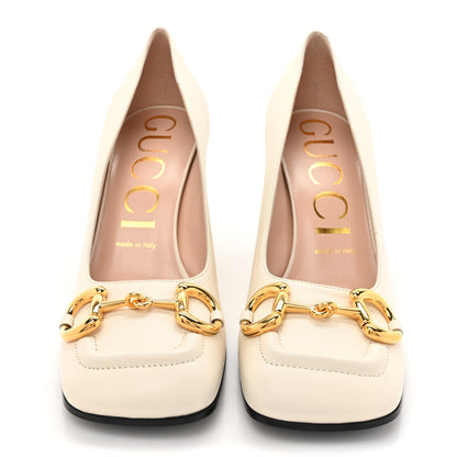 Gucci Malaga Kid Horsebit Pumps 38.5 Mystic White 2 of 13