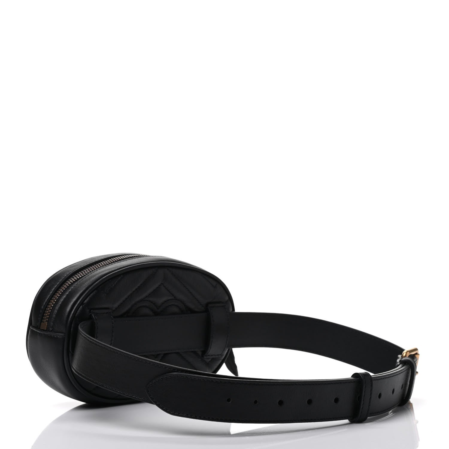 Gucci Calfskin Matelasse GG Marmont Belt Bag 85 34 Black 2 of 4