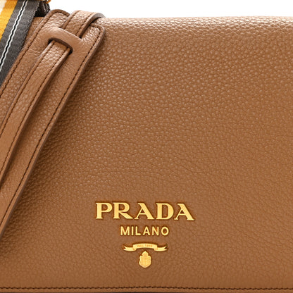 Prada Vitello Daino Flap Crossbody Caramel 9 of 9