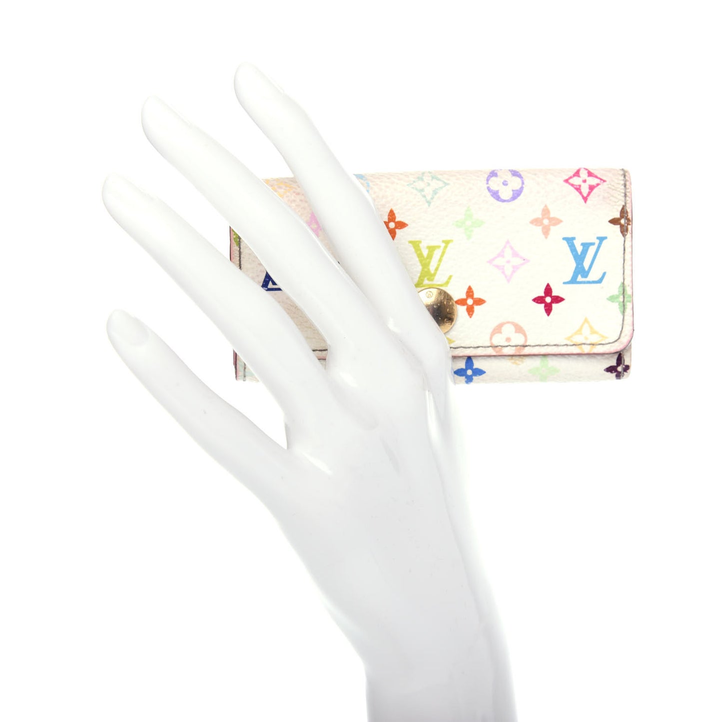 Monogram Multicolor Multicles 4 Key Holder White Litchi