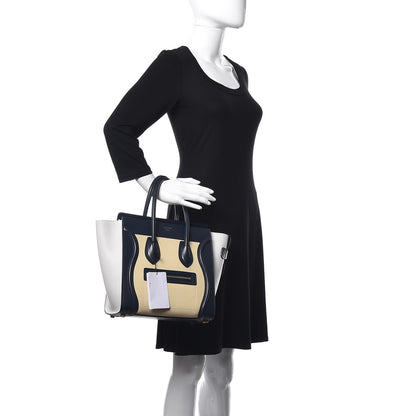 Celine Goatskin Smooth Calfskin Micro Tri-Color Luggage Firefly 2 of 9