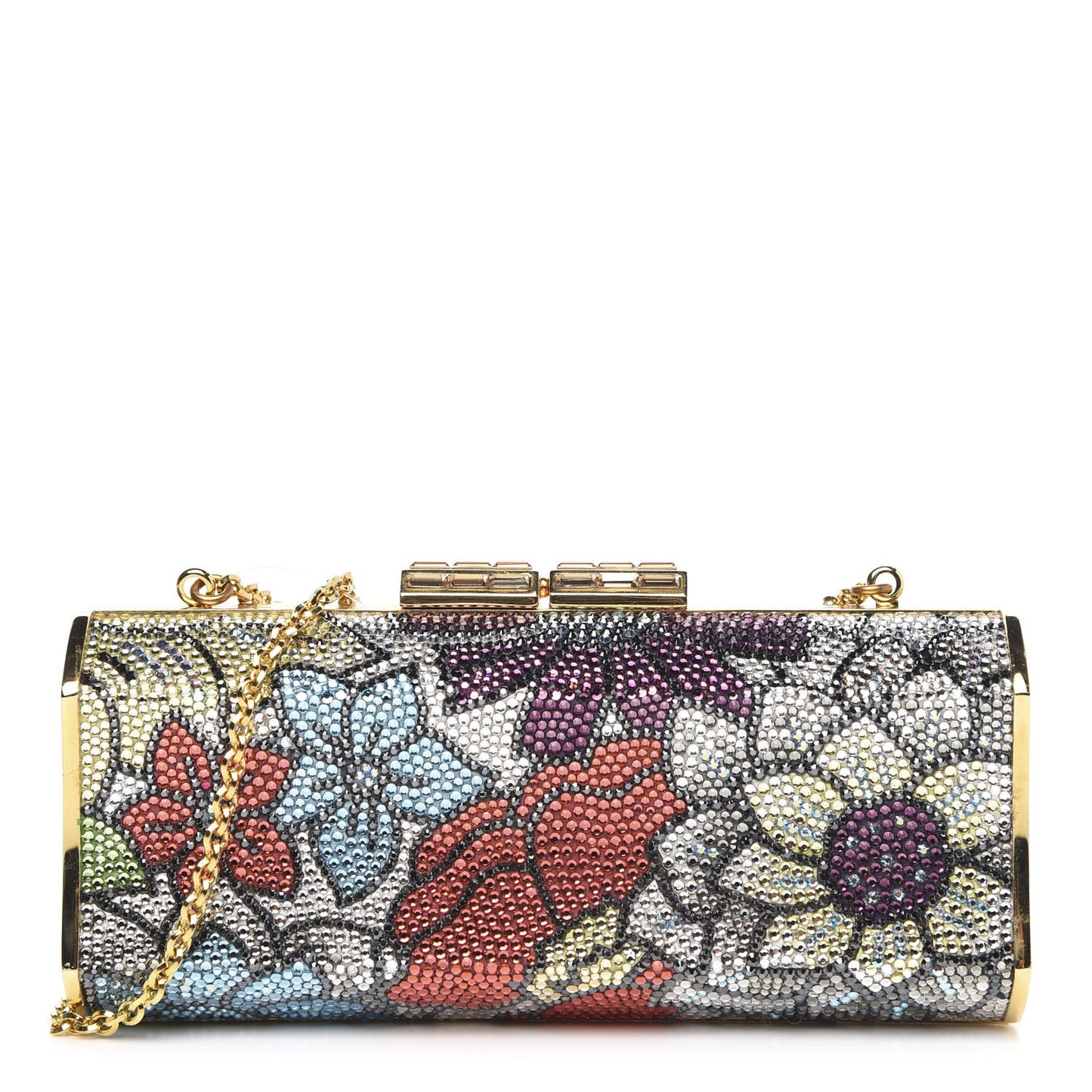 Swarovski Crystal Minaudiere Clutch Multicolor