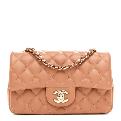 Chanel Lambskin Quilted Mini Rectangular Flap Brown 1 of 11