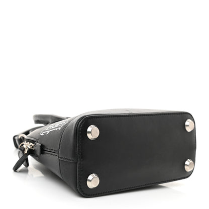 Balenciaga Calfskin Gothic Logo XXS Ville Top Handle Bag Black White 4 of 11