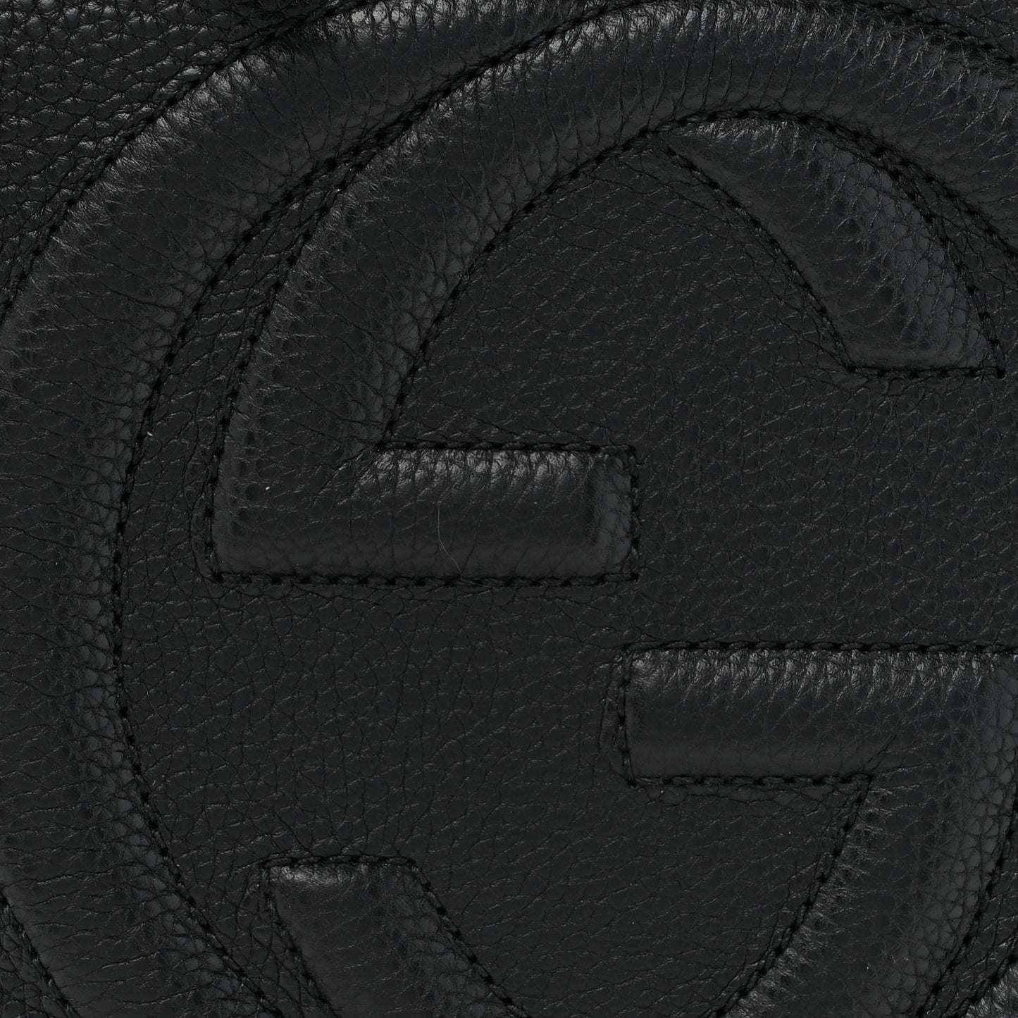 Pebbled Calfskin Large Soho Hobo Black