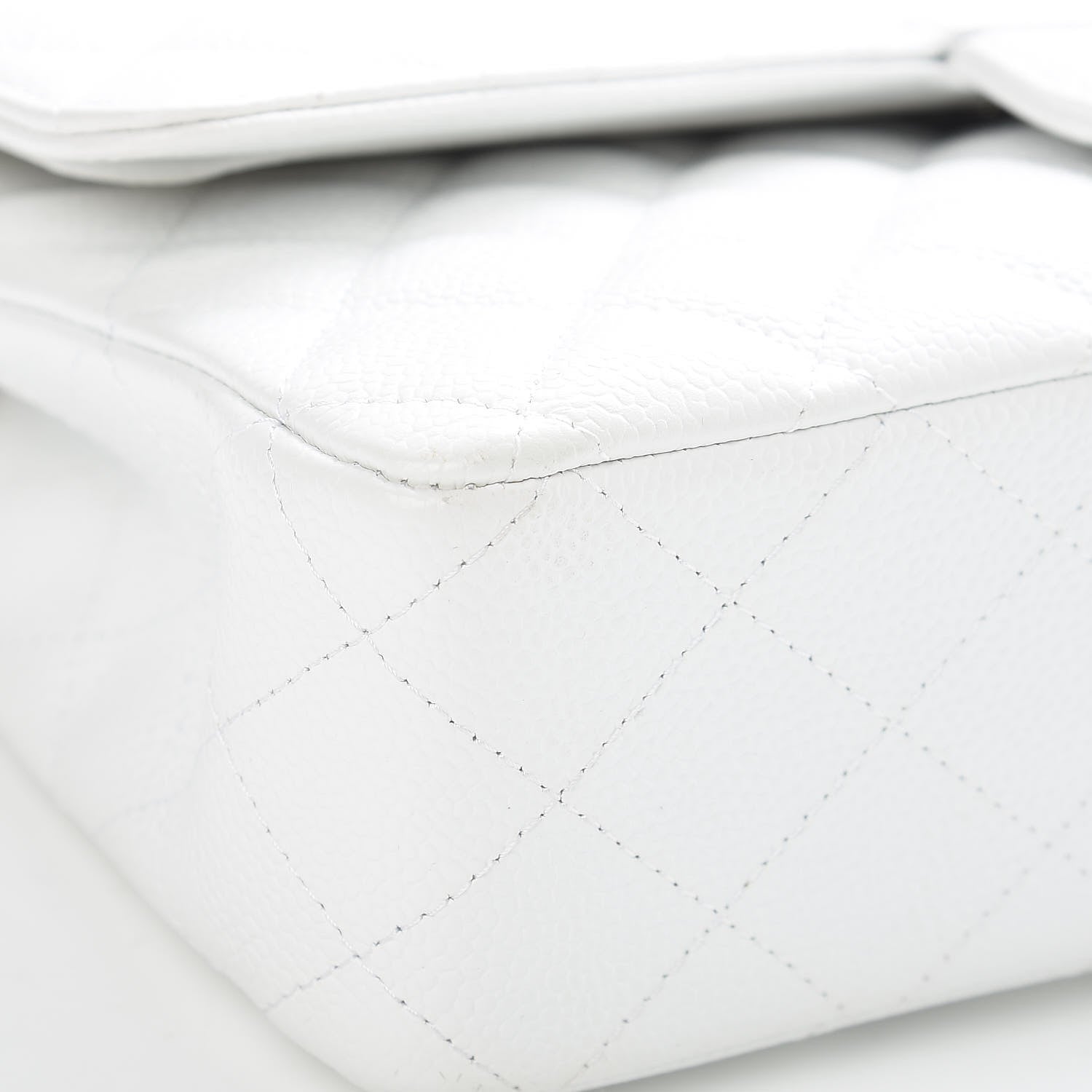 Chanel Caviar Quilted Medium Double Flap White 8 of 10