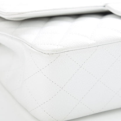 Chanel Caviar Quilted Medium Double Flap White 8 of 10