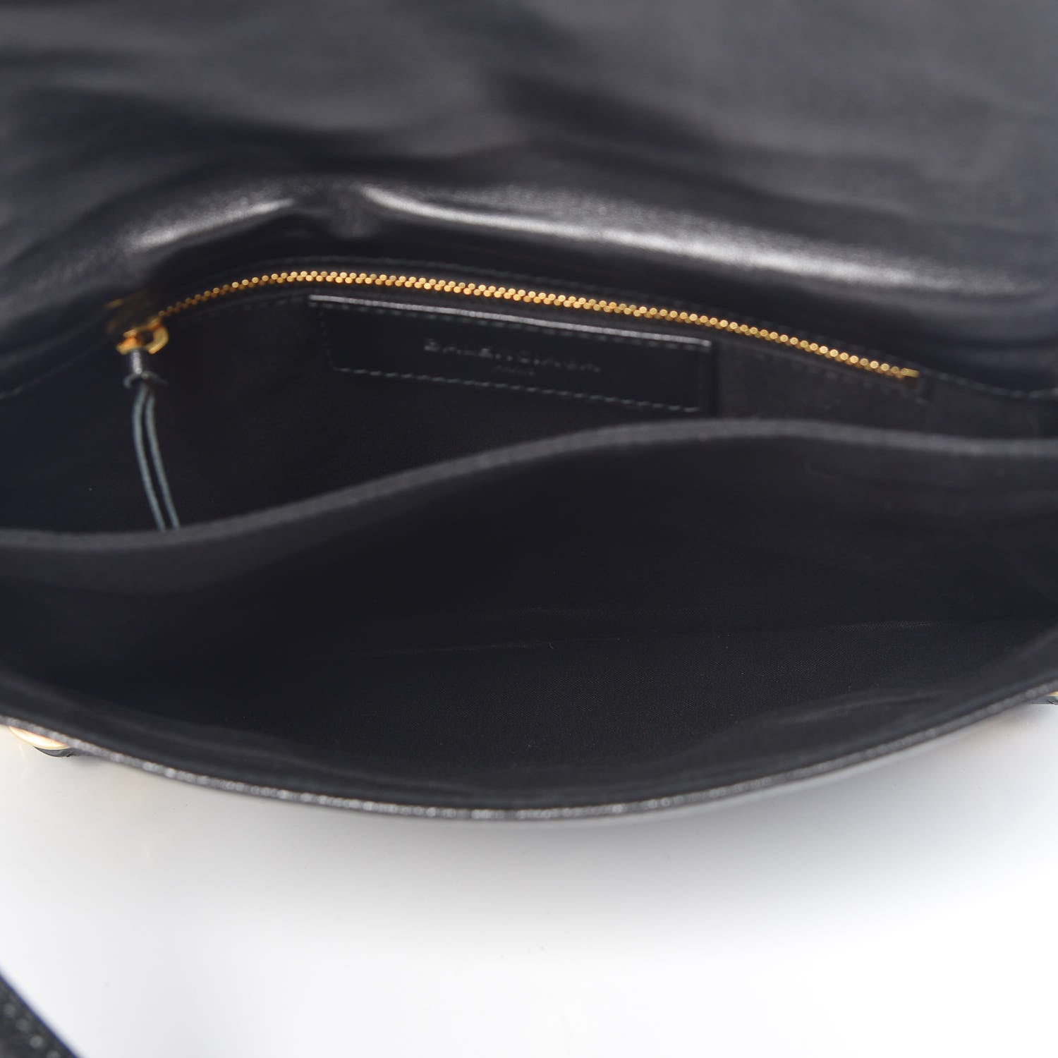 Balenciaga Chevre Gold Metallic Edge Hardware Envelope Clutch Black 5 of 10
