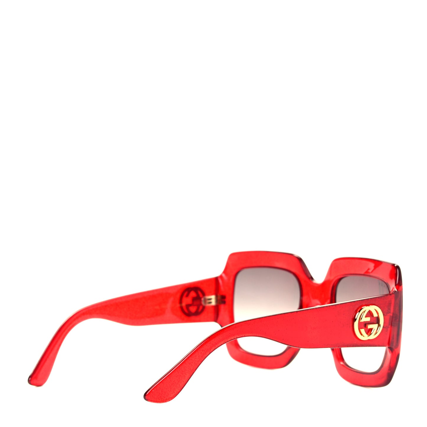 Acetate Square Frame Sunglasses GG0053S Glitter Red
