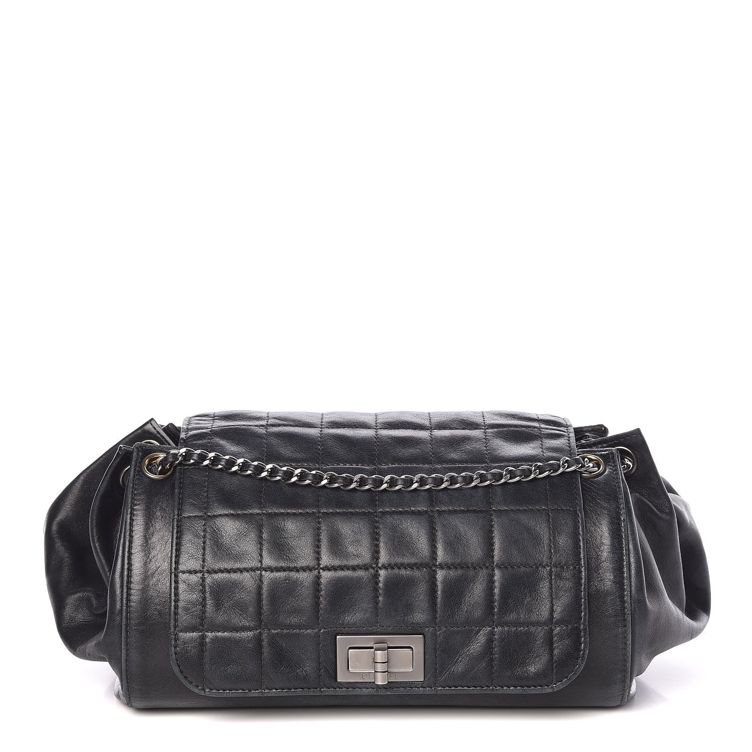 Chanel Lambskin Chocolate Bar Accordion Mademoiselle Flap Black 1 of 25