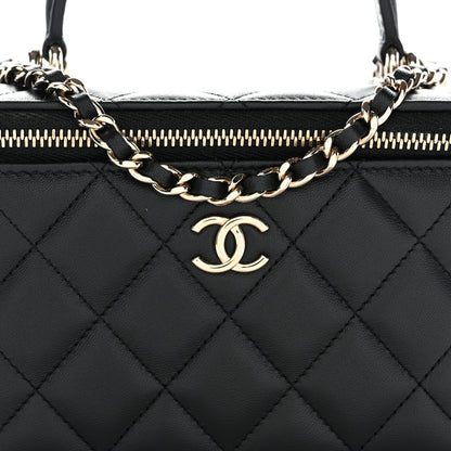 Chanel Lambskin Quilted Small Top Handle Vanity Case With Chain Black 8 of 11