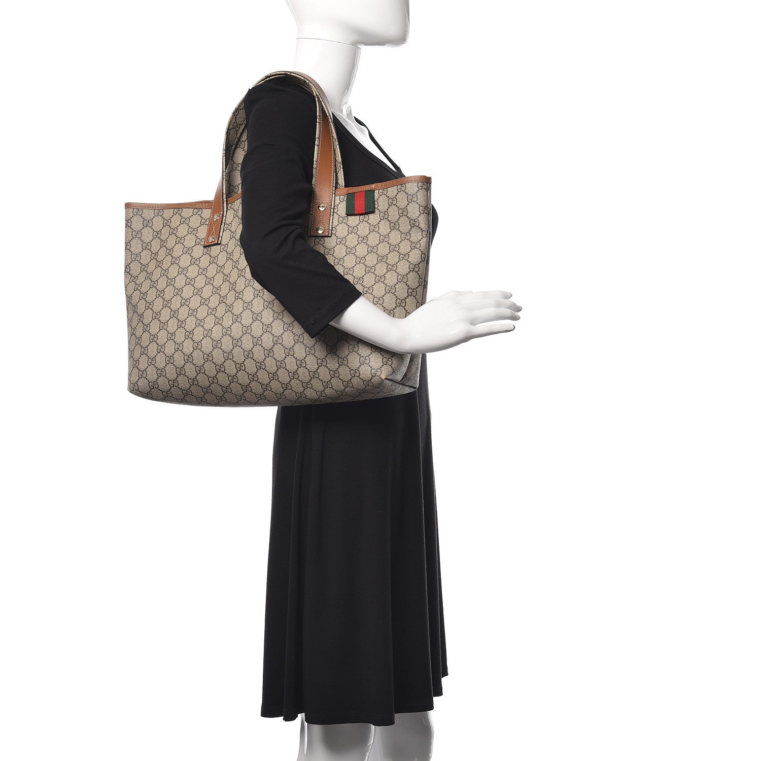 Gucci GG Plus Monogram Medium Signature Web Loop Tote Brown 2 of 9