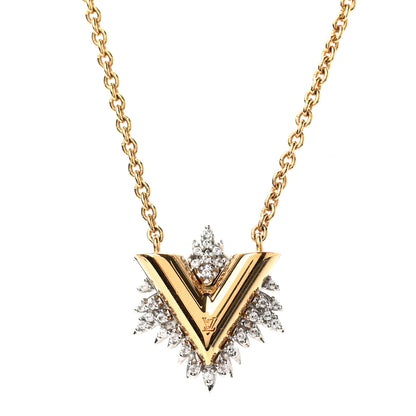 Louis Vuitton Crystal Essential Glory LV Necklace Gold 4 of 6