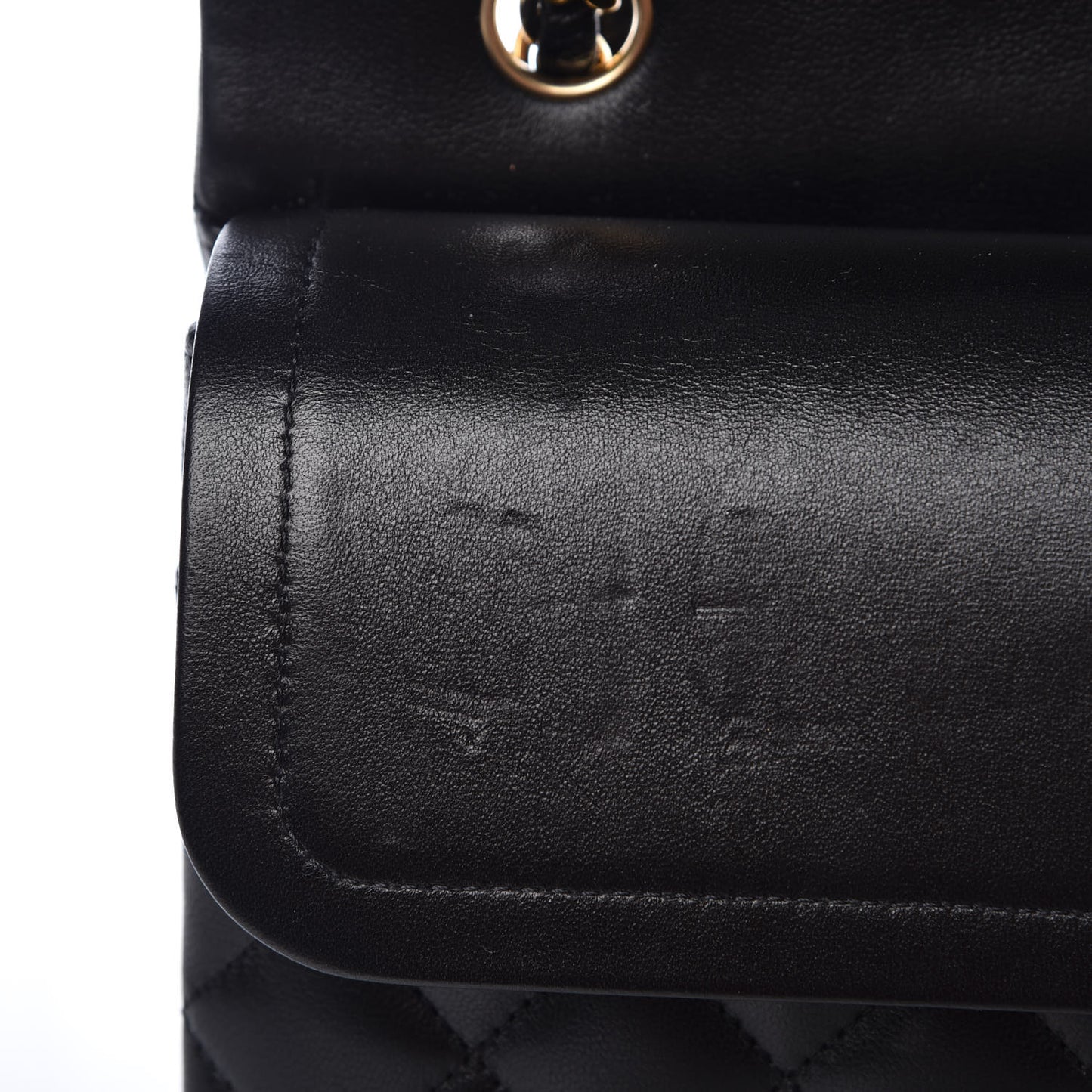 Lambskin Quilted Medium Double Flap Black