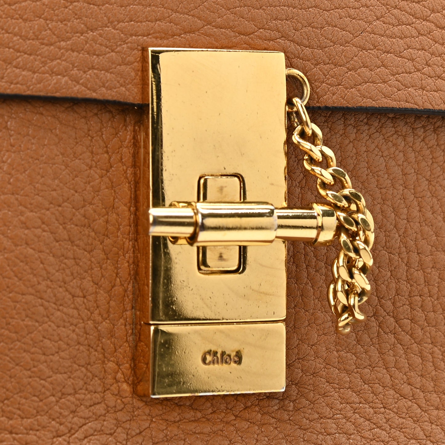 Grained Lambskin Mini Drew Shoulder Bag Caramel