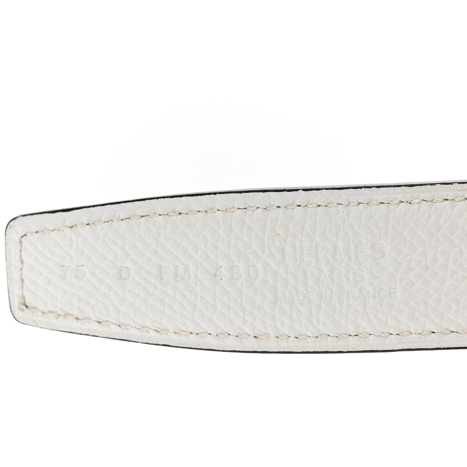 Hermes Epsom Swift 24mm Mors H Belt 75 30 White Etoupe 3 of 5