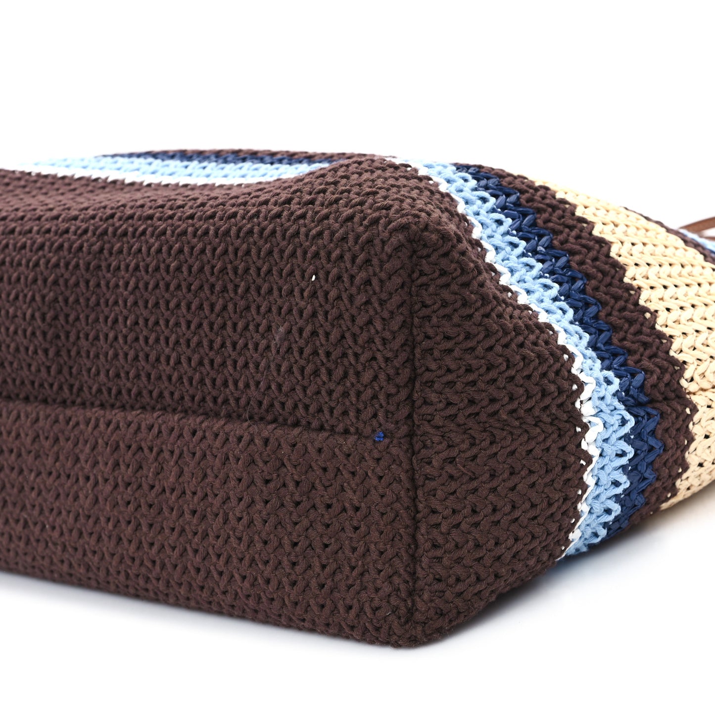 Raffia Effect Crochet Large Woven Tote Cocoa Brown Celeste Natural