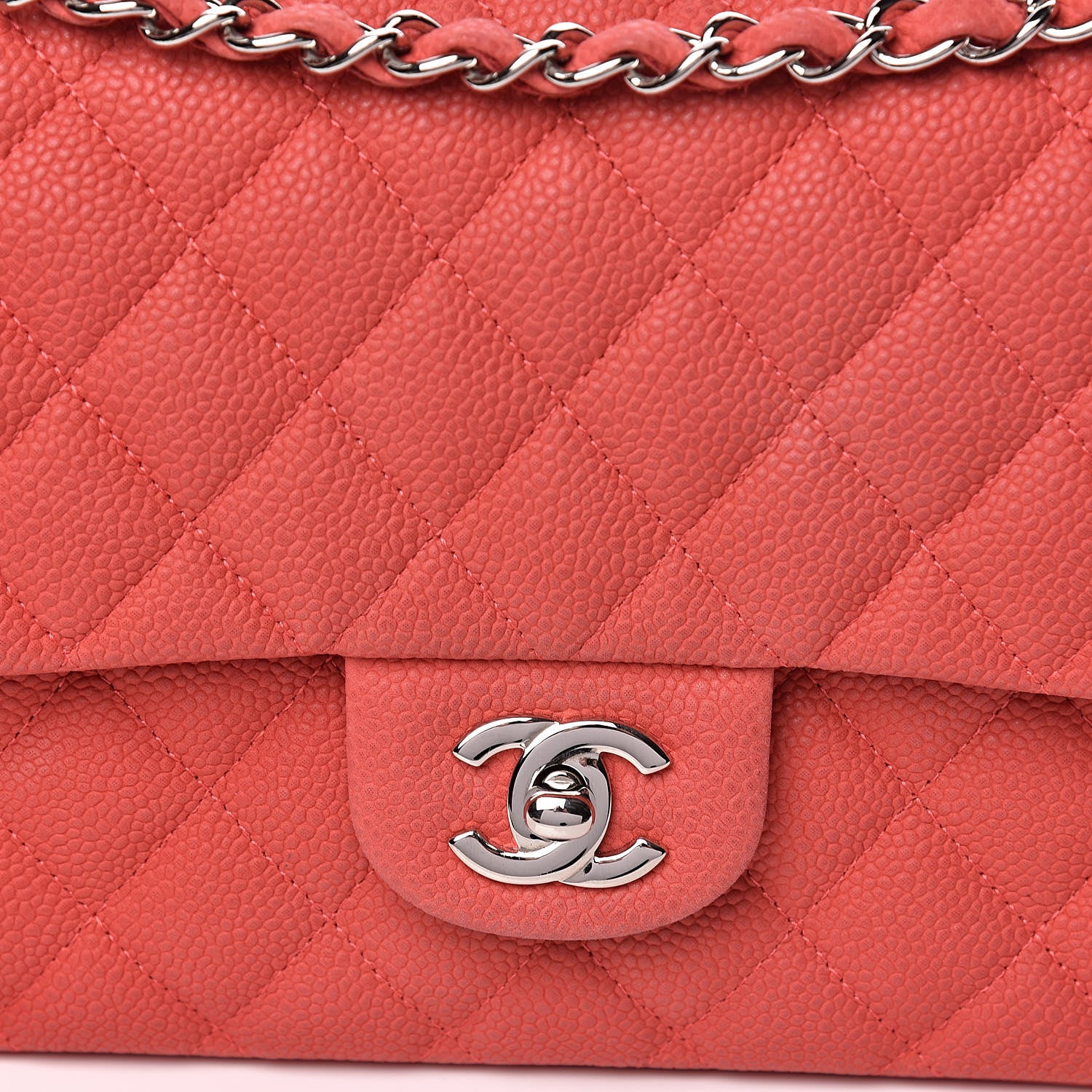Chanel Iridescent Caviar Quilted Medium Double Flap Dark Pink 10 of 18