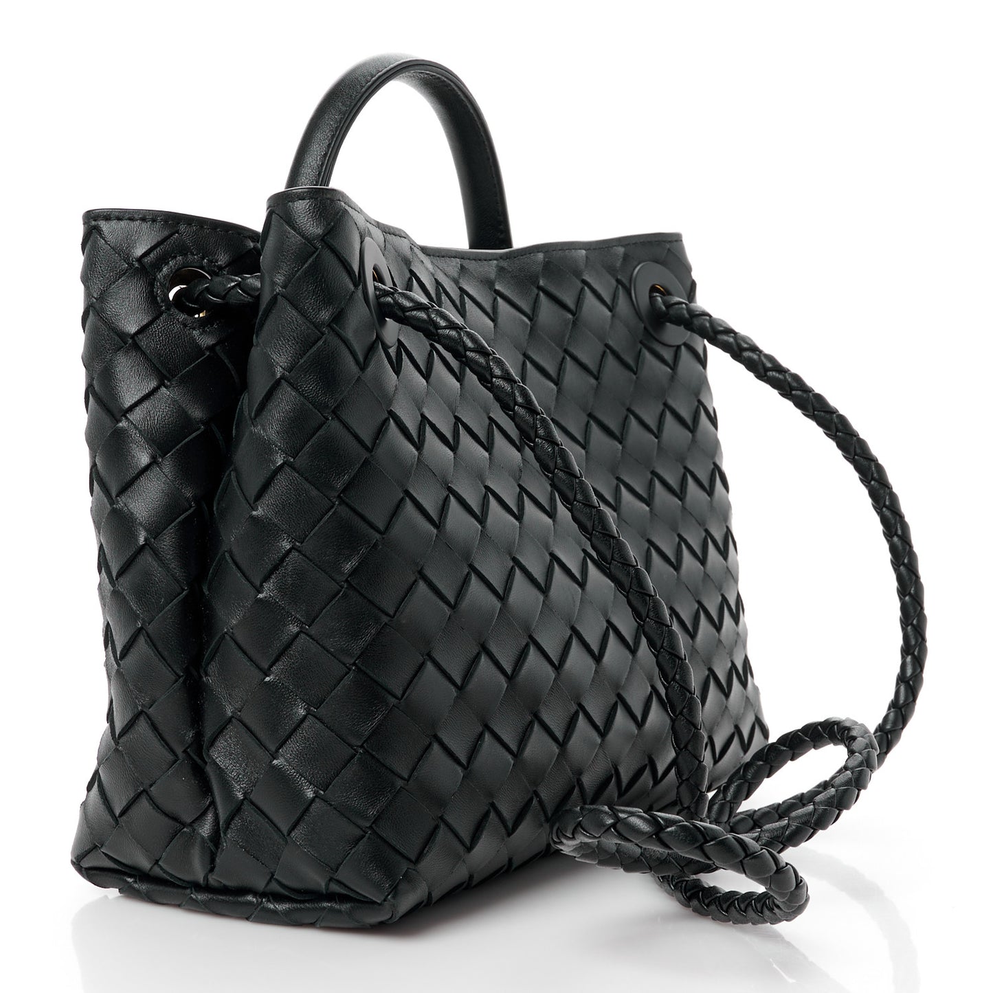 Nappa Intrecciato Small Andiamo Shoulder Bag Black